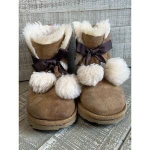 Ugg Gita Toddlers Girls Chestnut Boots 1017403T Size 10 Brown Bow Kids
